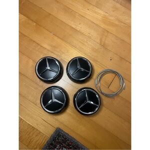 Mercedes Benz AMG 60mm Black Chrome Centre Caps 4 pcs